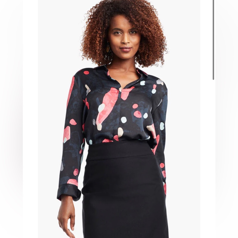 NWT Nic+Zoe Kaleidoscope‎ Button Down Blouse Medium